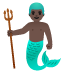 merman, dark skin tone